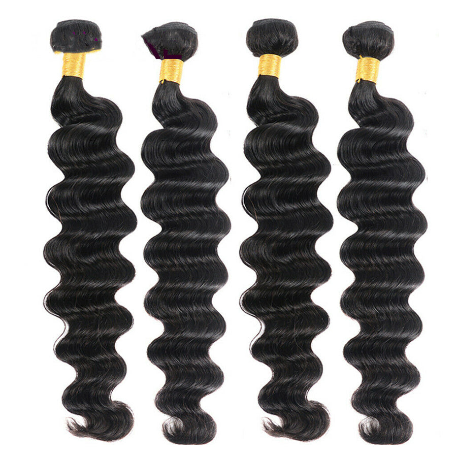 TT Hair Loose Deep Wave Hair Bundles Remy Human Hair Double Weft 4 Bundles Deals