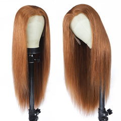 TT Hair Medium Auburn Straight Lace Front Wigs With Baby Hair Color 30 Human Hair 13x4 Lace Frontal Wigs