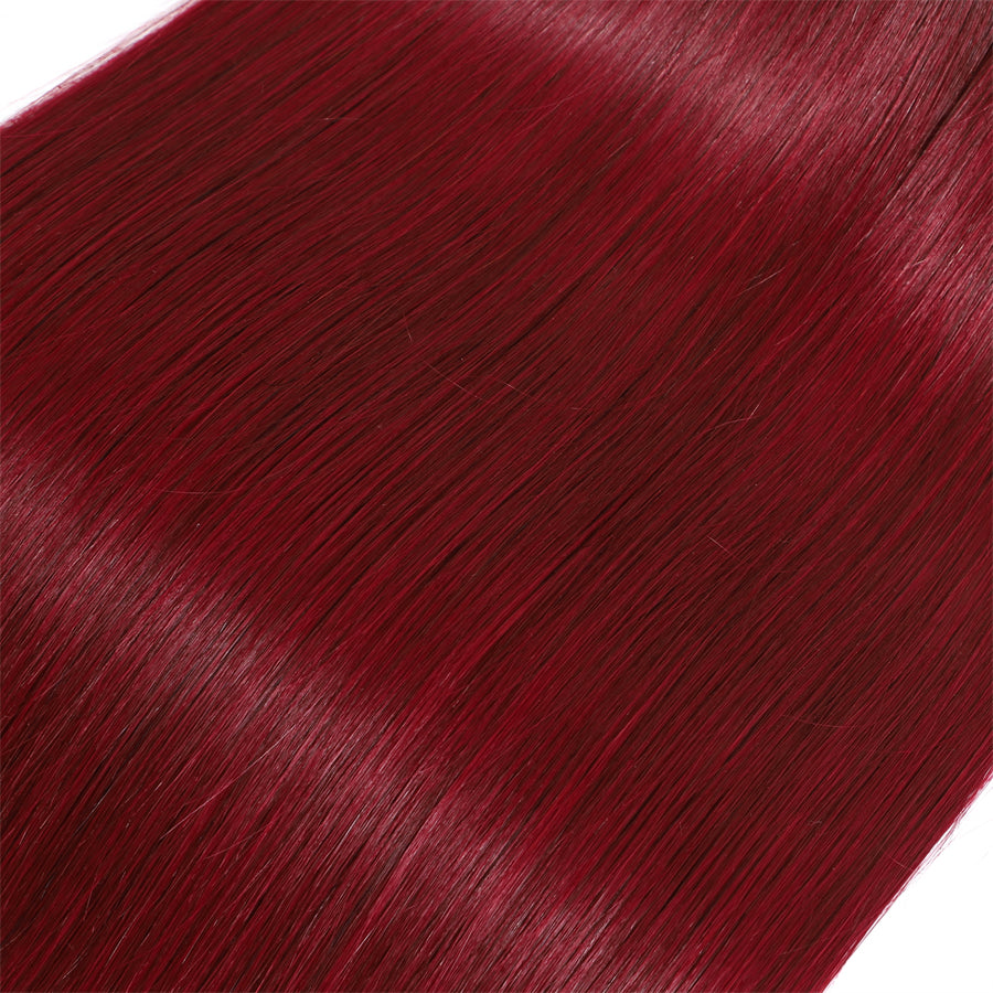 TT Hair Ombre Color Dartk Roots 1B/99J Red Burgundy Human Hair Bundles Brazilian Straight Hair 3 Bundles