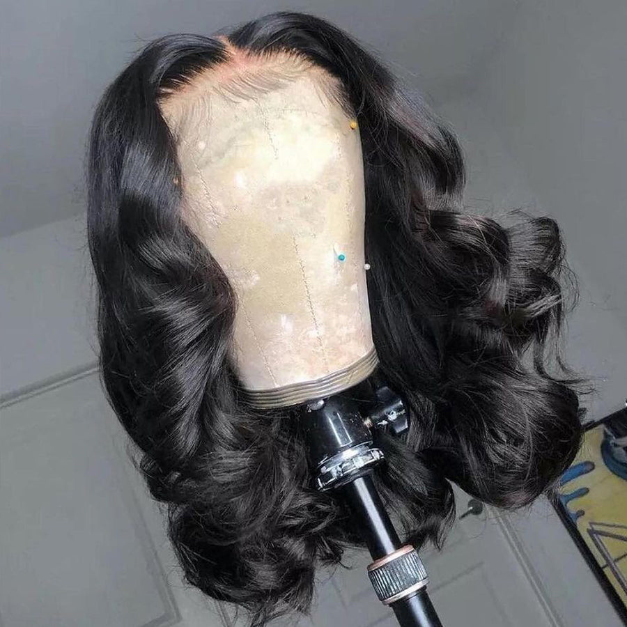 TT Hair Short Gluless Bob Wig Body Wave Natural Color 4X4 Pre-Cut Closure Wigs Bob Cut Human Hair Lace Wigs For Women