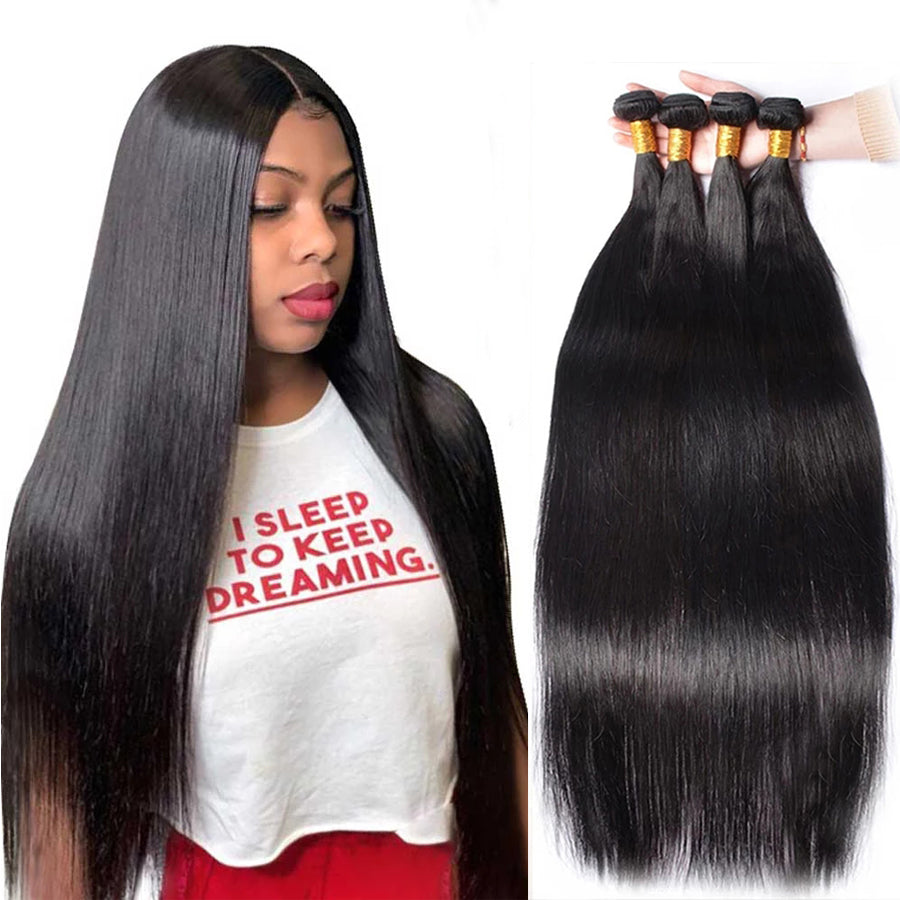 TT Hair Silky Straight Hair Bundles 10-30 Inch 100% Remy Human Hair 4 Bundle Deals