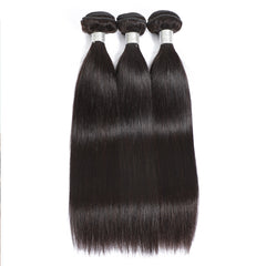 TT Hair Straight Hair 3Pcs Bundles with 4X4 Lace Closure Bone Straight Brazilian Remy Hair Bundles