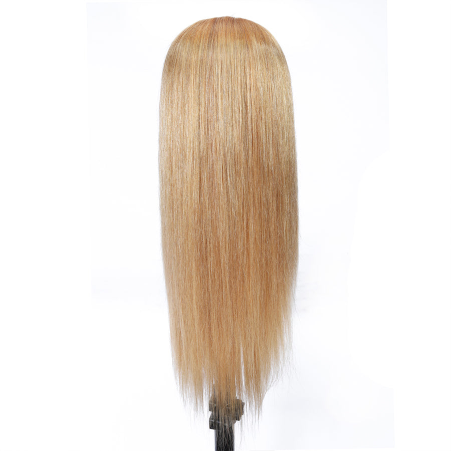 TT Hair Straight Human Hair Wigs #27 Honey Blonde Lace Front Wigs For Women Transparent 13x4 Lace Wigs