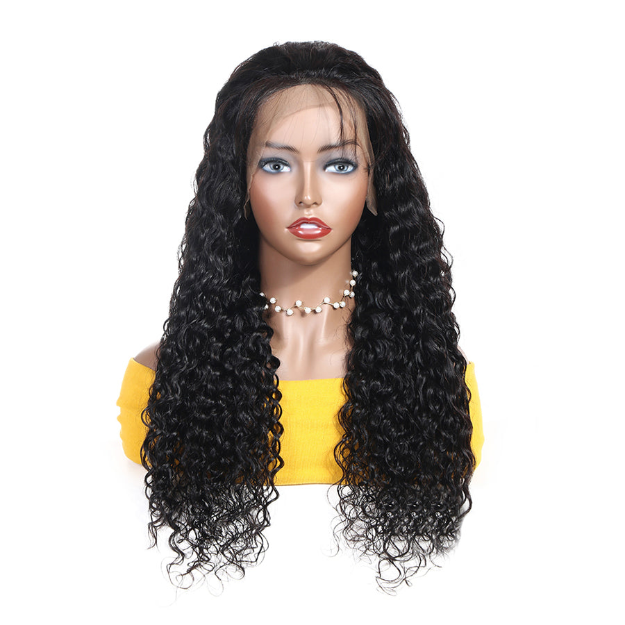 TT Hair Water Wave Lace Front Human Hair Wigs Natutal Color Wet And Wavy 13X4 Lace Frontal Wigs