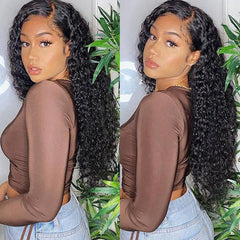 TT Hair Water Wave Lace Front Human Hair Wigs Natutal Color Wet And Wavy 13X4 Lace Frontal Wigs