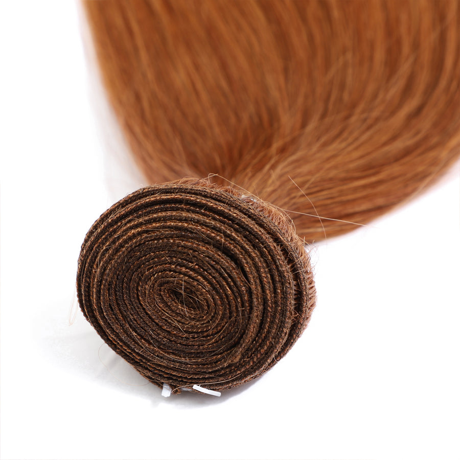 TT Hair Medium Auburn Color Straight Human Hair Weaves 3 Hair Bundle Deals Remy Hair Bundles