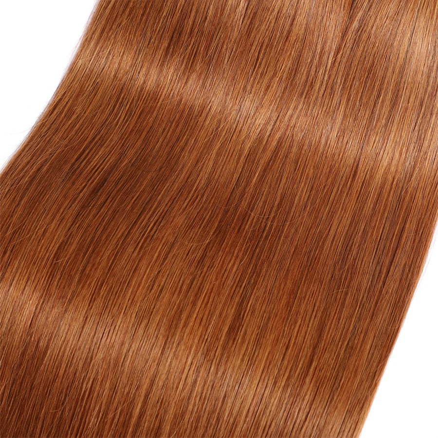 TT Hair Medium Auburn Color Straight Human Hair Weaves 3 Hair Bundle Deals Remy Hair Bundles