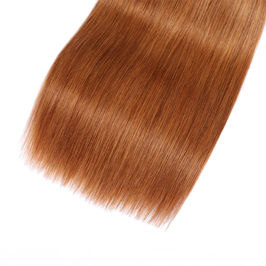 TT Hair Medium Auburn Color Straight Human Hair Weaves 3 Hair Bundle Deals Remy Hair Bundles