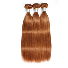 TT Hair Medium Auburn Color Straight Human Hair Weaves 3 Hair Bundle Deals Remy Hair Bundles