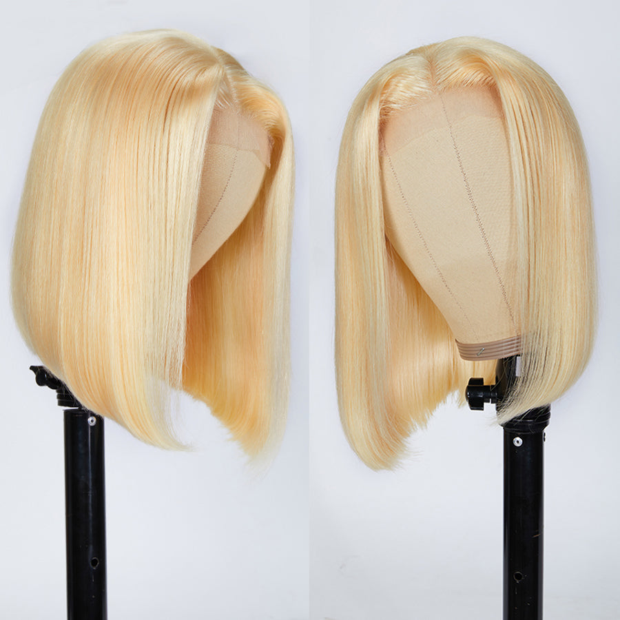 TT Hair 613 Blonde Bob Wigs 4X4 Closure Bob Wig With Baby Hair 100% Remy Hair Wigs