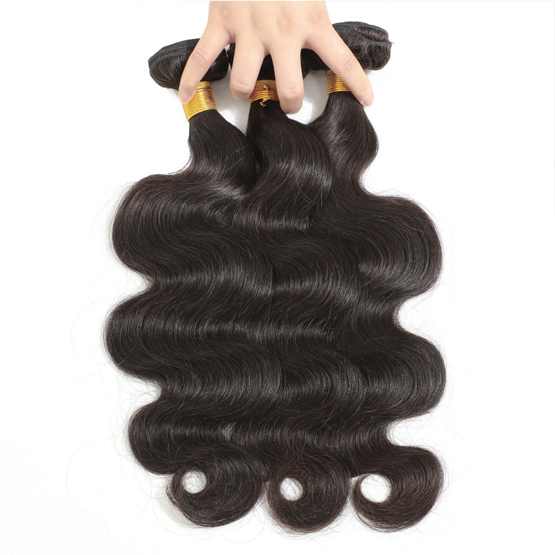 TT Hair Body Wave Hair Bundles With Closure Remy Human Hair Weave 3 Bundles With 4x4 Lace Closure