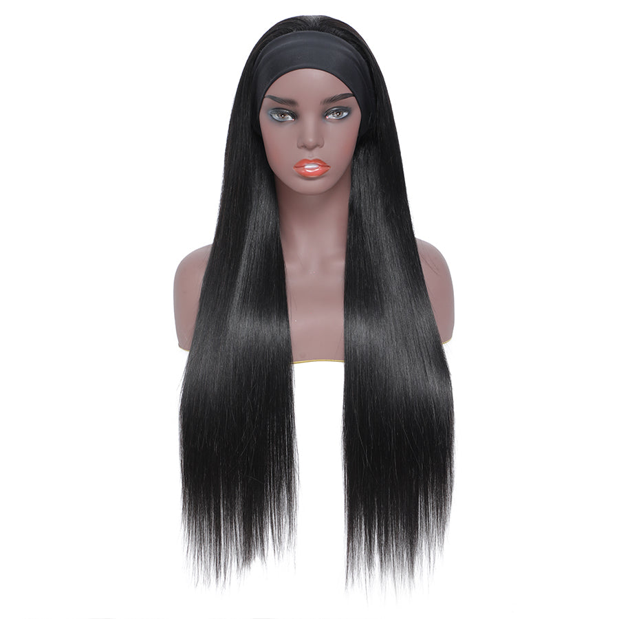 TT Hair Headband Wig Human Hair Scarf Wig Straight Virgin Hair Glueless Wigs